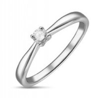 Помолвочное кольцо R01-SOL60-010-G2-М12664 из белого золота, гладкое