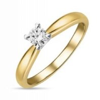 Помолвочное кольцо R01-SOL35-025-G2-М12672 из желтого золота, гладкое