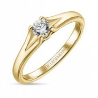 Помолвочное кольцо R01-SL06-020-G2-М12674 из желтого золота, гладкое