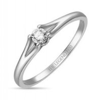 Помолвочное кольцо R01-SL06-015-G2-М12675 из белого золота, гладкое