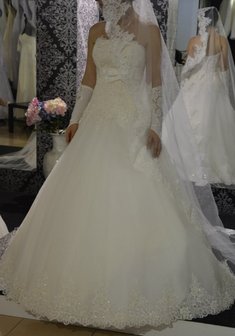 Свадебное платье К56315. А-силуэт, длинное без шлейфа.