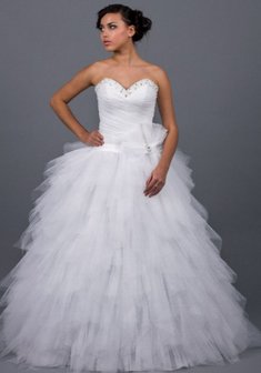 Свадебное платье К56320. С пышной юбкой, длинное без шлейфа.